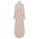 Miyake Pleated Turndown Collar Long Sleeve Cardigan Dress Long Coats Women New Abaya Fashion Solid Loose Large Size Clothes
