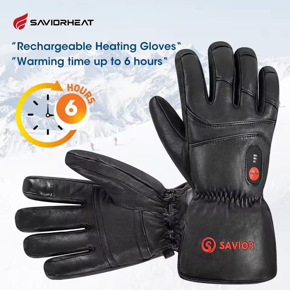 Savoir Heat Skiing Gloves Riding Skiing Fishing Hunting Outdoor Sports Rechargeable Electric Heated Gloves Winter Warmer Battery