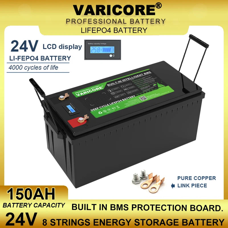 VariCore 12V/24V/48V 360Ah 340Ah 180Ah 150AH 100Ah LiFePO4 Battery 12.8V Lithium Iron Phosphate for EV RV Golf Cart Solar Wind