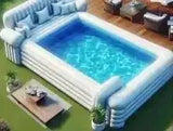 Equipped with Portable Lounge Chairs, Commercial Custom Inflatable Sofa Pool Set,