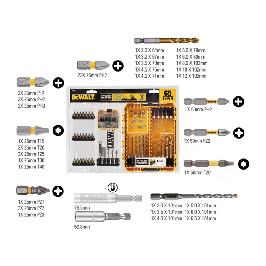 Dewalt 65Pcs KingTool Drilling and Driving Accessory Kit (KingTool 318-Pieces Screwdriver and Drill Bit Set) DWACS65
