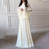 Robes for Woman Elegant O Neck Solid Ruffles Party Pleated Dress Spring Autumn Flare Sleeve Tie-up Slim Female Clothing Vestidos