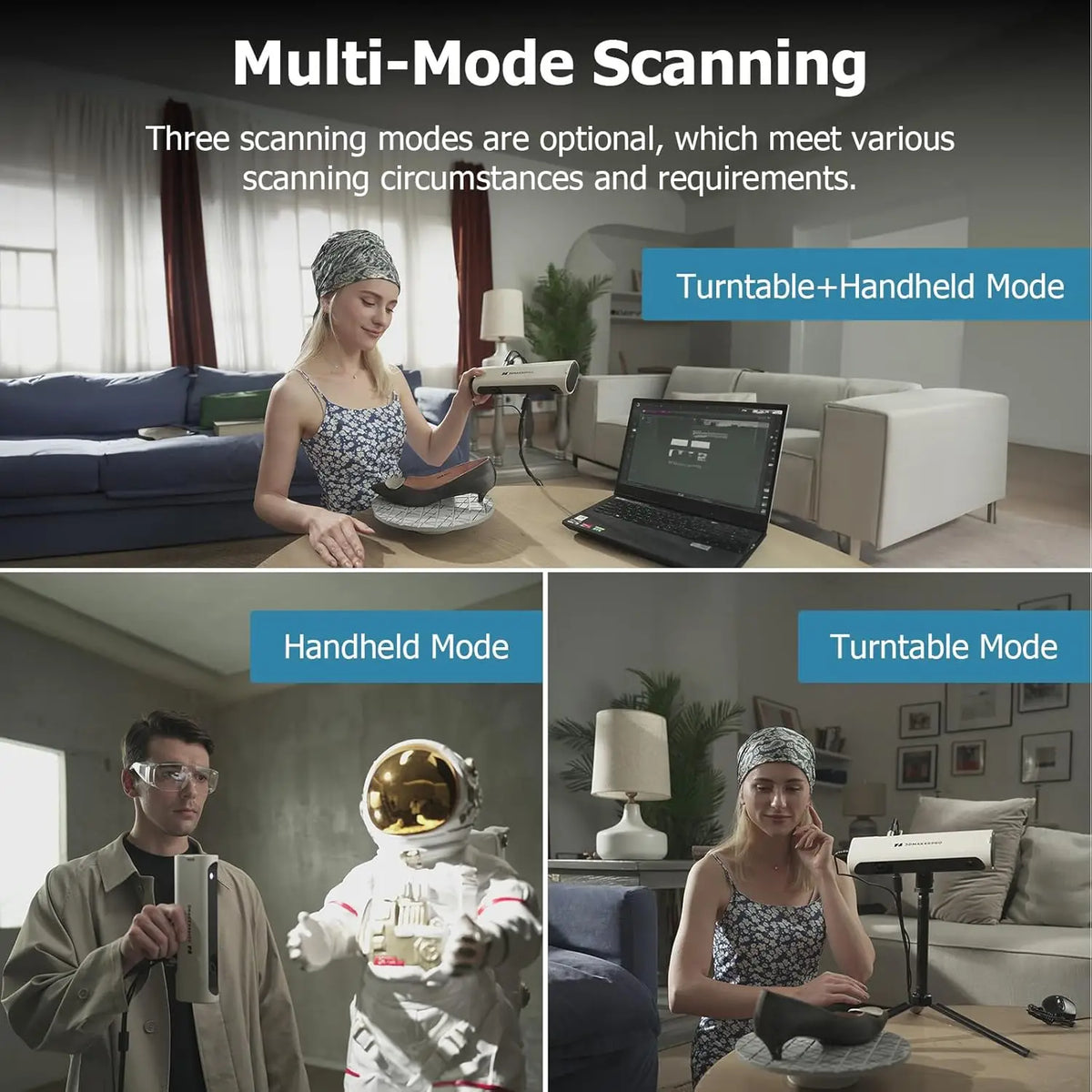 Lynx 3D Scanner Premium Kit, Up to 0.1MM Accuracy, Free 3D Scanning Softwarwe,  Portable 3D Scanner (Premium Version)