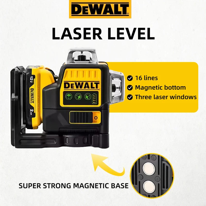 Dewalt DW089LG 3 Sides*360 Degree Vertical Lines Laser Level Horizontal