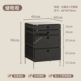 A139 Stainless steel solid wood chest cabinet household multi-layer storage storage living room locker