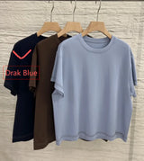 New Spring Summer Women's Cotton Beaded Short-Sleeve T-Shirt