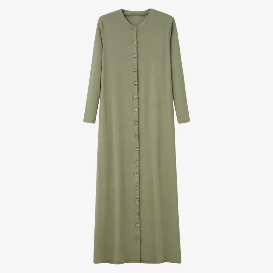 AS 2025 summer woman dress comfortable ribbing maxi button dress lady clothes