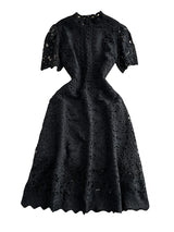 Slimming ort Sve Hollow out Waist-Cinched Hook-Design Dres Women's Faionable New Arrival Spring Summer Korean Sle