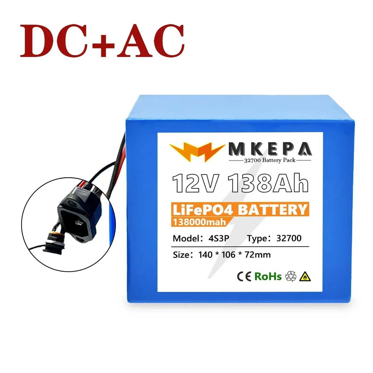 32700 Lifepo4 Battery 12V Battery Pack 138000mAh 4S3P Built-in 40A Balanced BMS for Electric Boat and Uninterrupted Power Supply