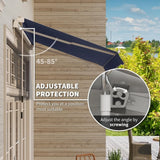 10' X 8' Retractable Awning, Patio Awnings, Sunshade Shelter W/Manual Crank Handle, Customized