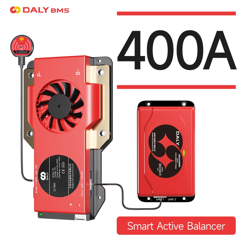 Daly Smart BMS Smart Active Balancer Lifepo4 4S 12V 8S 24V 10S 13S 16S 48V 40A 100A 200A 250A BMS Li-ion 3.7V 3.2V BMS RS485 CAN