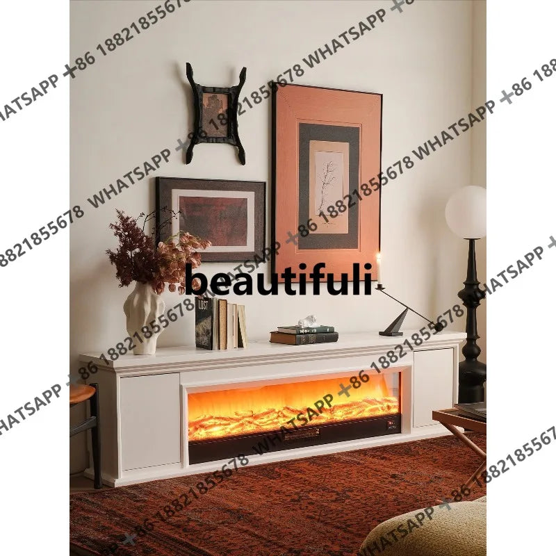 Fireplace, Electronic Simulation Flame Heating Decorative TV Cabinet Home Living Room New Storage Cabinet