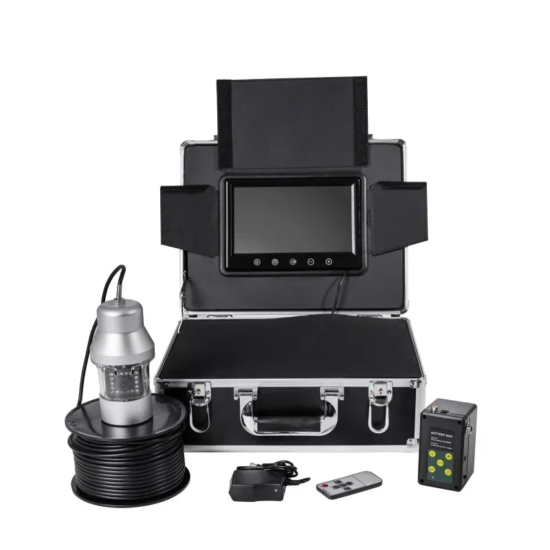 F08 20m 360Degree Underwater Rotating Fishing Camera with 18pcs LED Video recording function 1000TVL 7" LCD Fish Finder+8GB free
