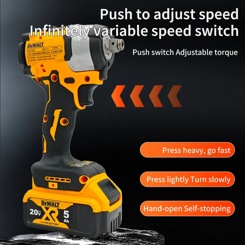 Dewalt DCF922 Brushless Impact Wrench Cordless Driver Large torque Variable Speed Electric Wrench Rechargeable Power Tools