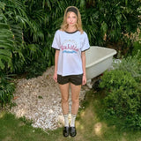 Hometown Romance LMSY Sonya Saranphat Same Top Color Blocked Border Printed Short Sleeved T-shirt Non-original Version