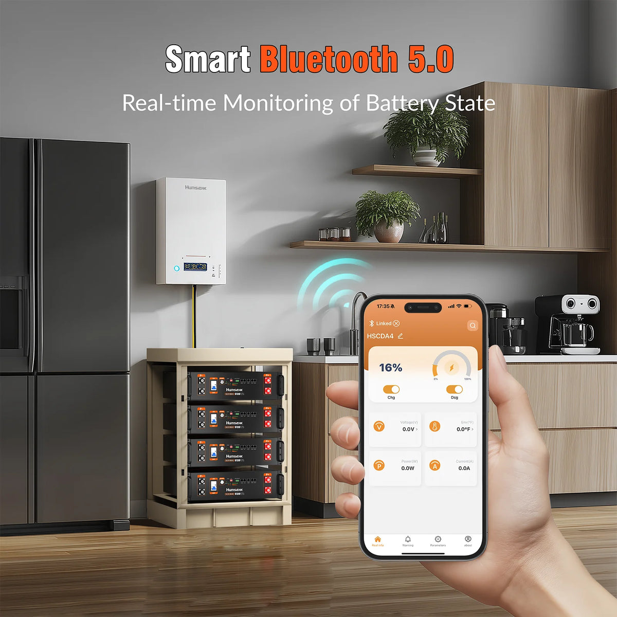 Humsienk 48V 100AH Server Rack LiFePO4 Battery 3U Size With Bluetooth 100A BMS 15000 Cycles For Inverter, RV, Vans, Solar Energy
