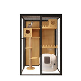 Cat villa panoramic super  cage solid wood cat villa large indoor luxury glass cat room