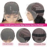 Body Wave Human Hair Wigs 13X6 Hd Lace Frontal Wig 250 Density 30 40Inch Lace Front Wig Pre Plucked Brazilian Hair Natural Black