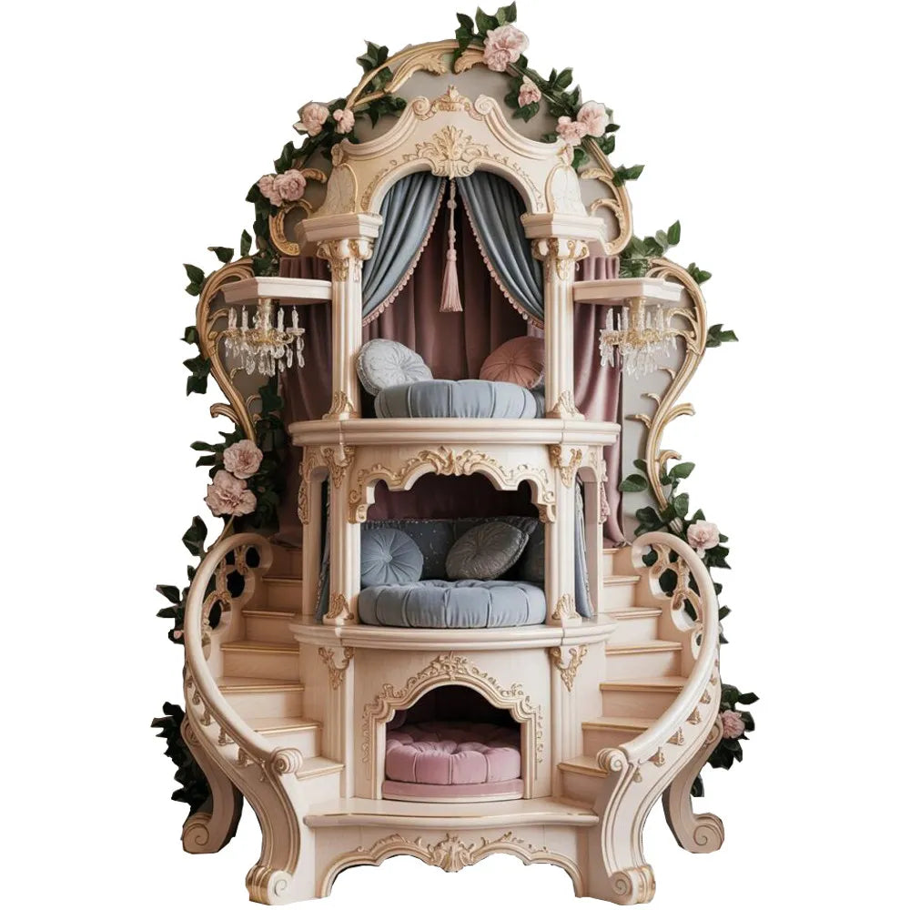 AA High-end solid wood cat climbing frame cat nest cage kitten villa luxury cat house warmth