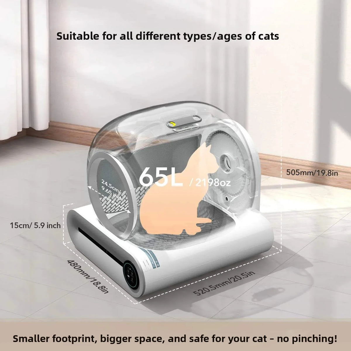 Automatic Smart Cat Litter Box Large Capacity Pet Cat Litter Box Cat Toilet Automatic Cleaning App pet Cat Litter Box
