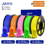 JAYO 3D PETG/PLA/PLA PLUS Filament 1.75mm PLA Filament 5 Rolls For Bambu FDM 3D Printer Neatly Wound 3D Printing Material for 3d