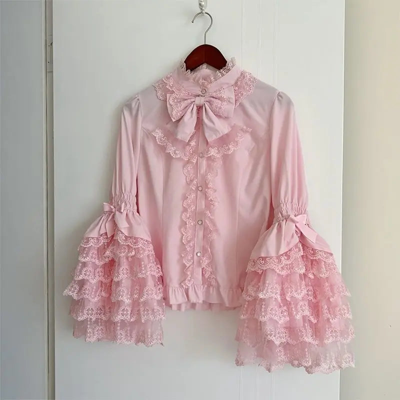 2025 New Victorian Sweet Lolita Dress Women Kawaii Cute Lace Ruffles Flower Wedding Bow Japanese Retro Elegant Princess Dresses