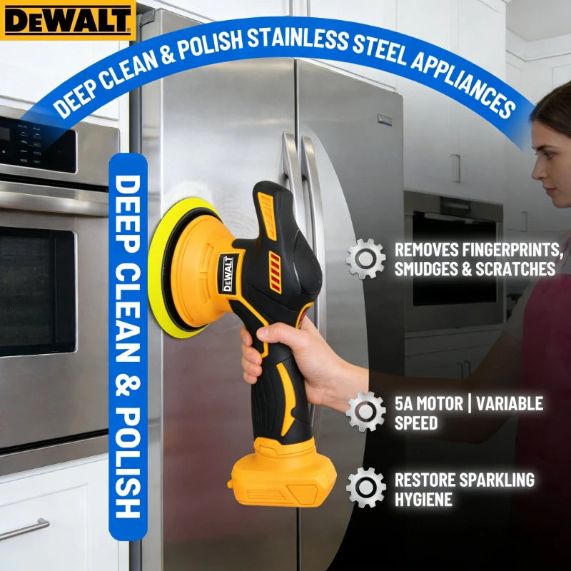 Dewalt 8-Speed Digital Display Cordless Car Polisher: Smart Speed Control for Waxing (20V Battery Compatible)