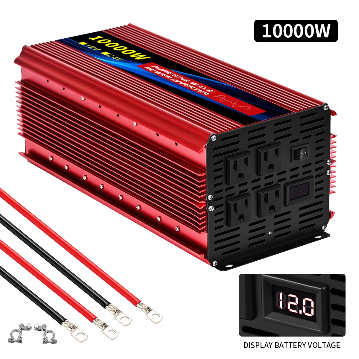 Pure Sine Wave Inverter 3500W/4000W/4500W/5000W inverter  12v converter 60HZ Portable camping car available US socket