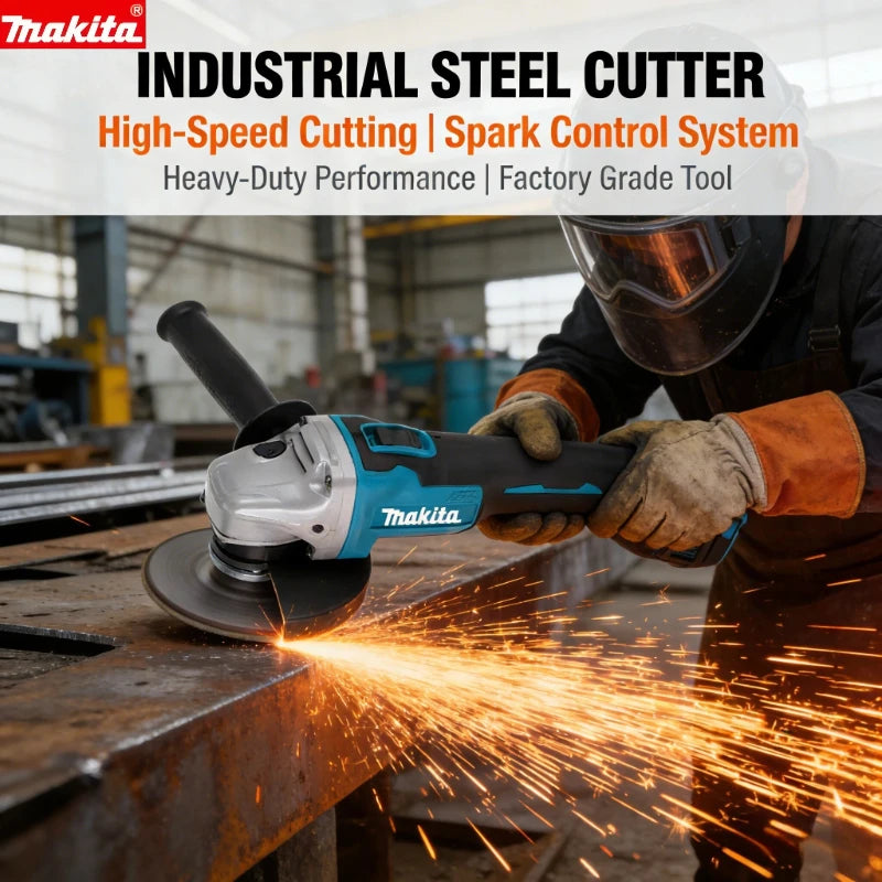 Makita DGA504 18V Brushless Cordless Angle Grinder with 6.0Ah Battery, 125mm Multi-Purpose Cutting & Grinding Tool