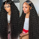 13x4 13x6 Water Wave HD Lace Front Wigs For Black Women Pre Plucked With Baby Hair Curly Human Hair Wigs Deep Wave Closure Wigs