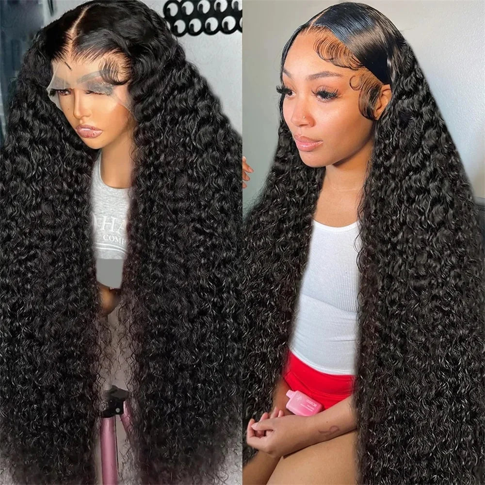 13x4 13x6 Water Wave HD Lace Front Wigs For Black Women Pre Plucked With Baby Hair Curly Human Hair Wigs Deep Wave Closure Wigs