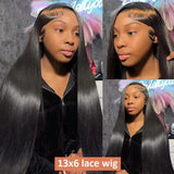 13x4 13x6 Hd Transparent Bone Straight Lace Front Wigs 30 40 Inch Brazilian Human Hair Wigs For  Women Straight Lace Frontal Wig