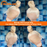 Straight 250 Density 13x4 13x6 360 Lace Front Wig Human Hair Pre Plucked Remy Brazilian Blonde 613 HdLace Frontal Wig 36 38 Inch