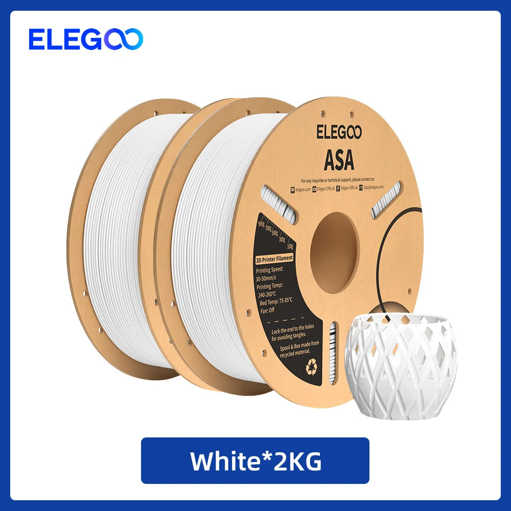 ELEGOO ASA Filament 1.75mm 1KG 3D Printer Filament perfect ASA Elegoo Filament for 3D Printer