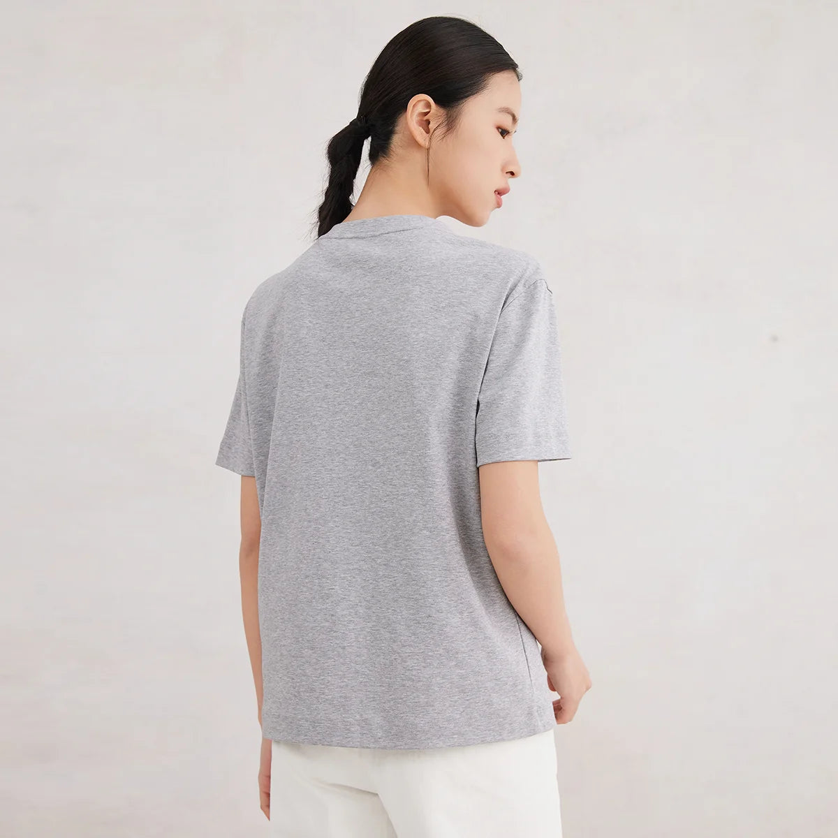 K3060X High Quality Luxury Women's Clothing 100% Cotton Short-Sleeved Round-Neck T-Shirt