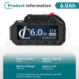 Rechargeable 18V 21V 388VF Li-ion Battery 3000-9000mAh High Capacity Long Lasting Fast Charging Durable for Makita Electric