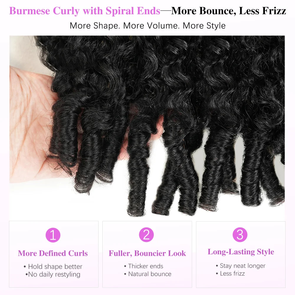 18-46 Inches 12A Burmese Curly Wig Natural Color Hair 13x4 13X6 HD Transparent Lace Frontal Wig Pre PluckedRemy Hair 200% Density Human Hair