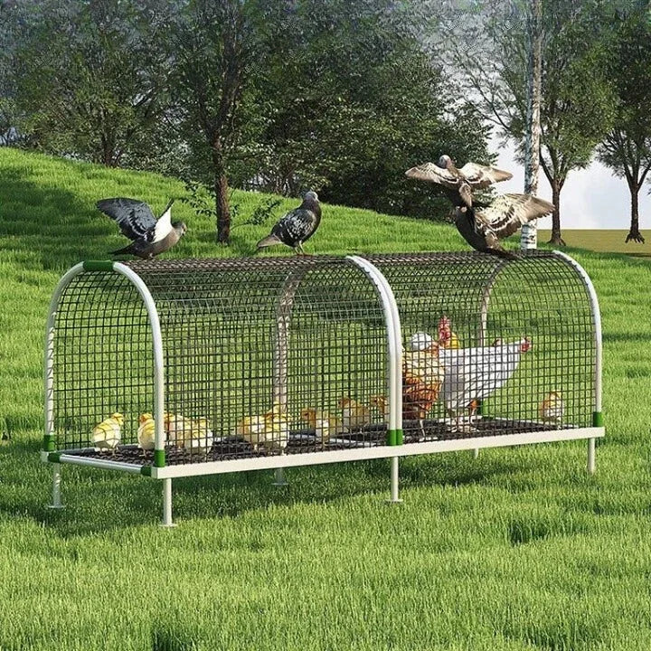 Walking chicken cage tunnel outdoor track cute pet wire running chicken cage large , duck and goose