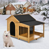 60.2" Large Outdoor Dog House with Insulated Liner for Winter Waterproof Dog Kennel for Medium & Large Dogs