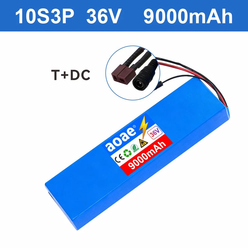 36V Electric Scooter Battery 9.0Ah 18650 Grade-A Cells 10S3P 500W-1000W Built-in BMS XT30 JST Long Range Safe & Durable