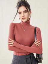 SuyaDream, Women Bottoming T Shirt, Silk Viscose Blend, Long Sleeves, Solid Basic Thermal Shirt, 2024 Autumn Winter Top