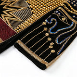 Men African Inspired Multicolor Sequin Blazer Shawl Lapel Gold Geometric Pattern Slim Fit Jacket Wedding Groom Tuxedo For Party Prom