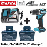 Original Makita 18V DDF487 Brushless Cordless Drill, Electric Screwdriver With 6.0Ah Battery Various Complete Packages