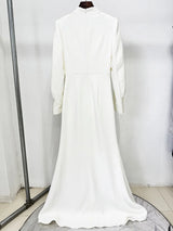 HIGH STREET Newest 2026 Designer Vestido Women's Diamonds Beaded Cape Sleeve Floor Length Maxi Long Dress