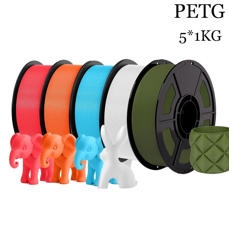 TECBEARS PETG 3D Printer Filament 5KG 1.75mm petg Multi color combination set FDM 3D Printer Materials DIY Gift From US UK DE