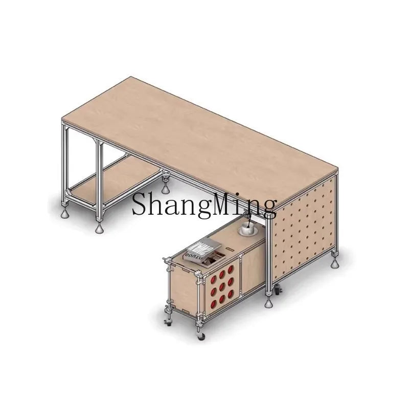 SM new home new wood computer desk workbench desk aluminum profile rectangular table