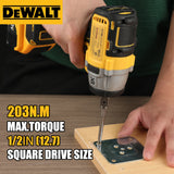 Dewalt DCF880 20V XR Brushless Impact Wrench 203N.M Torque 1/2in Drive Pressure-Sensitive Speed for Precise Work
