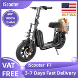 ISCOOTER F7 Adult Electric Scooter 1000W Motor E Scooter 16 Inch Tires All-Terrain E-Scooter 48V10.4AH Battery Electric Scooter