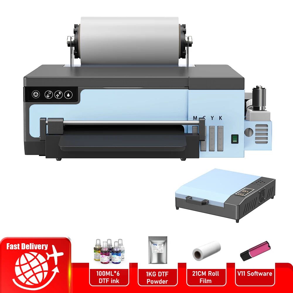 A4 A3 DTF Printer with XP600 printhead With DTF Powder Shaker Machine for DIY T-Shirt printing machine A3 Textiles fabric print
