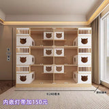 Cat villa solid wood pet store display cabinet house luxury foster breeding cat delivery room cattery custom